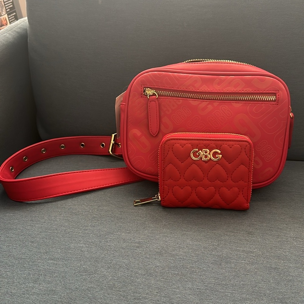 Brand New Red Guess Bag with Matching Wallet - Must Have!